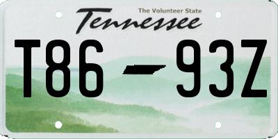 TN license plate T8693Z