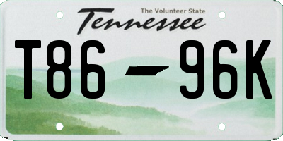 TN license plate T8696K