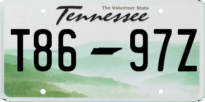 TN license plate T8697Z