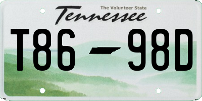 TN license plate T8698D