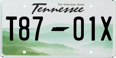 TN license plate T8701X