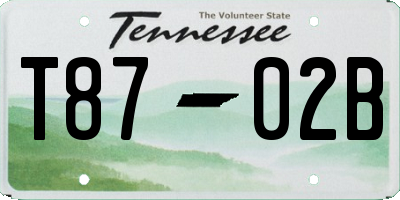 TN license plate T8702B