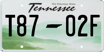 TN license plate T8702F