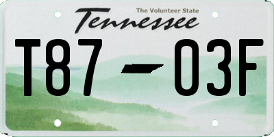 TN license plate T8703F