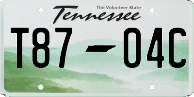 TN license plate T8704C