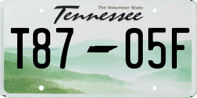 TN license plate T8705F
