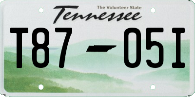 TN license plate T8705I