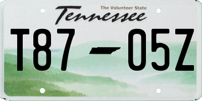 TN license plate T8705Z