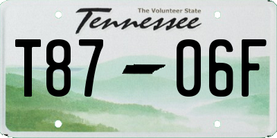 TN license plate T8706F