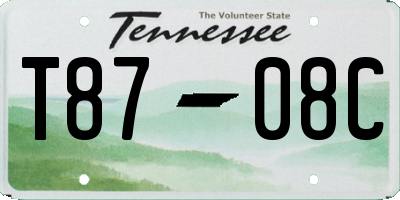 TN license plate T8708C