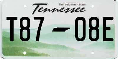 TN license plate T8708E
