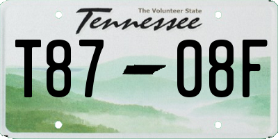 TN license plate T8708F