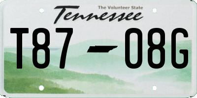TN license plate T8708G