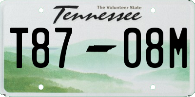 TN license plate T8708M
