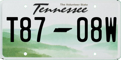 TN license plate T8708W