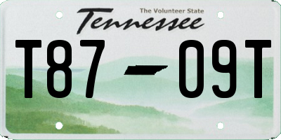 TN license plate T8709T