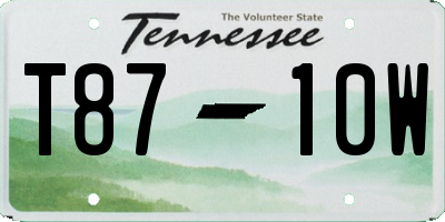 TN license plate T8710W