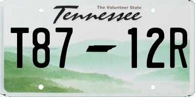 TN license plate T8712R