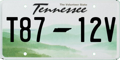 TN license plate T8712V
