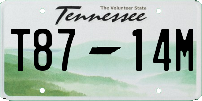 TN license plate T8714M