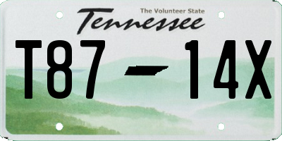 TN license plate T8714X