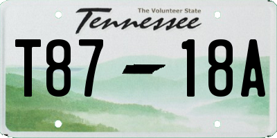 TN license plate T8718A