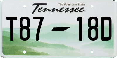 TN license plate T8718D