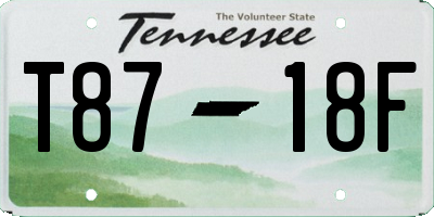 TN license plate T8718F