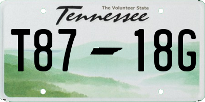 TN license plate T8718G