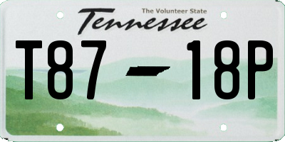 TN license plate T8718P