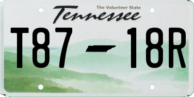 TN license plate T8718R