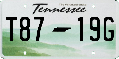TN license plate T8719G