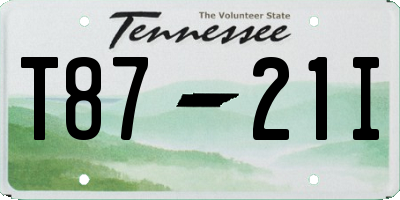 TN license plate T8721I
