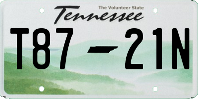 TN license plate T8721N