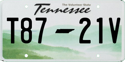 TN license plate T8721V