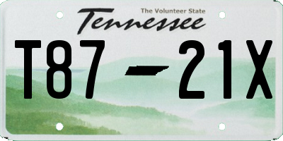 TN license plate T8721X