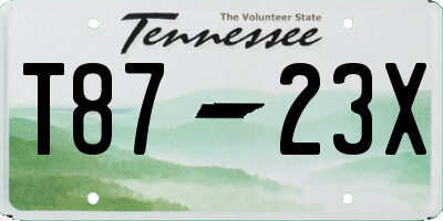 TN license plate T8723X