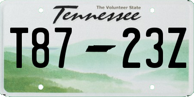TN license plate T8723Z