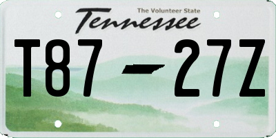 TN license plate T8727Z