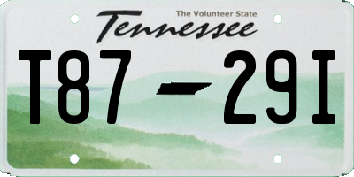 TN license plate T8729I