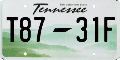 TN license plate T8731F