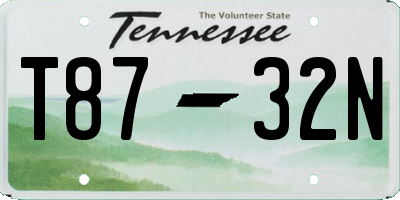 TN license plate T8732N