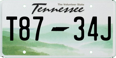 TN license plate T8734J