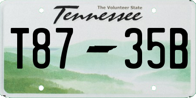 TN license plate T8735B