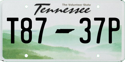 TN license plate T8737P