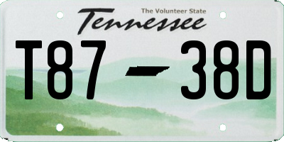 TN license plate T8738D