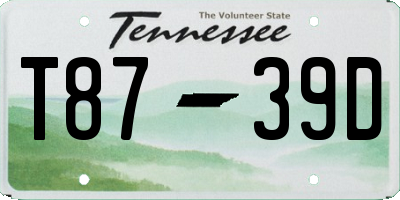 TN license plate T8739D