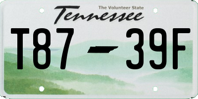 TN license plate T8739F