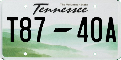 TN license plate T8740A