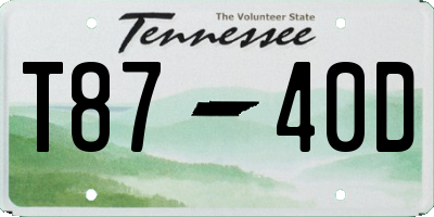 TN license plate T8740D